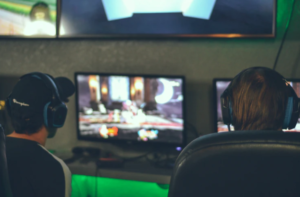 playing video game